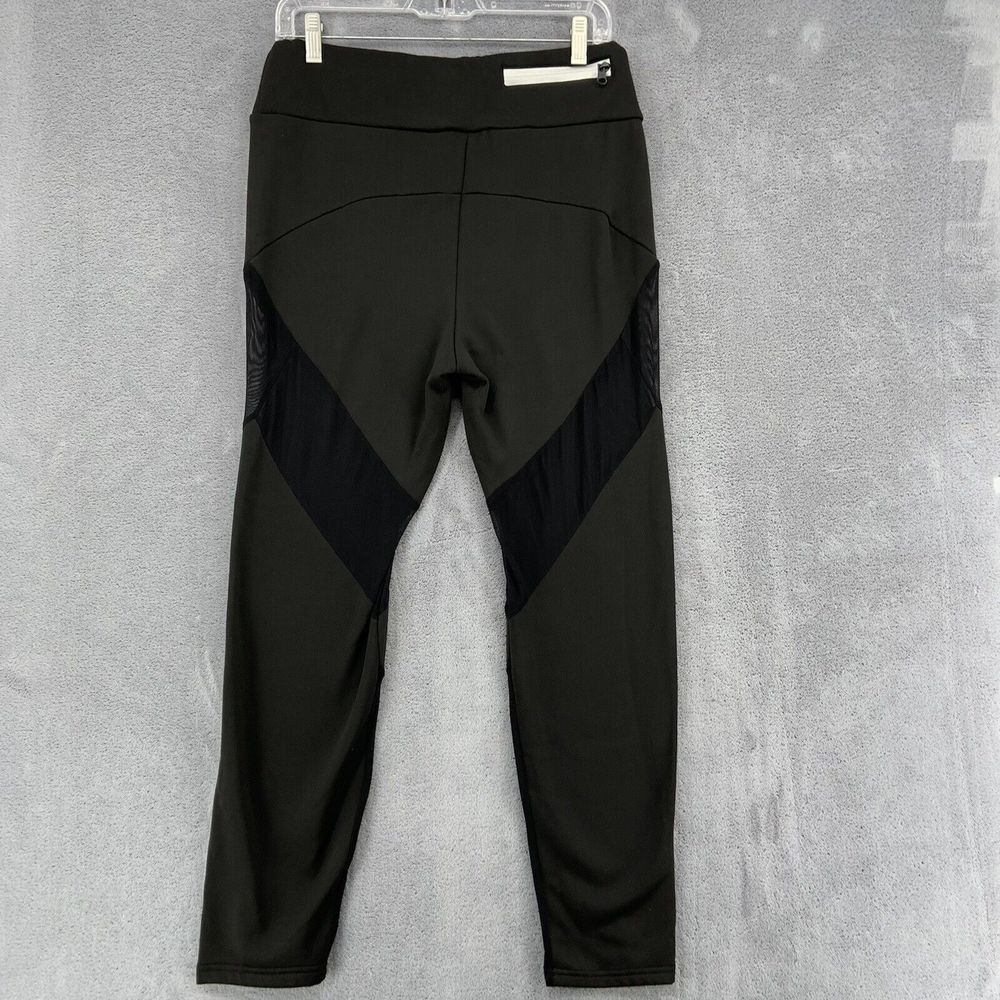 Shein Leggings Black Mesh Stripes High Waist Back Zipper Pocket Womens Large